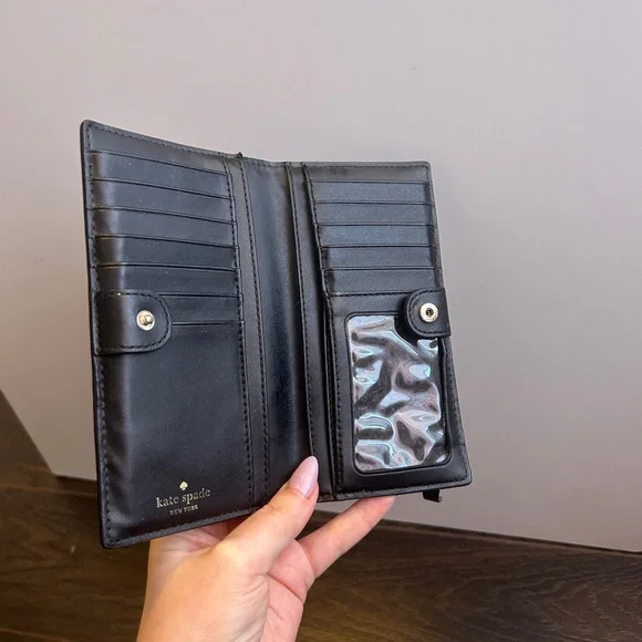 Kate Spade Black Textured Leather Card Holder - Picture 5 of 5